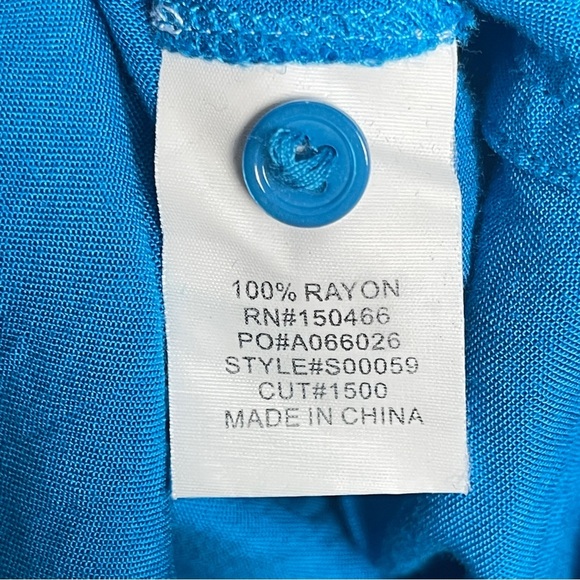 Market & Spruce Blue Tunic Top Roll Up Sleeves Size L - Picture 5 of 6